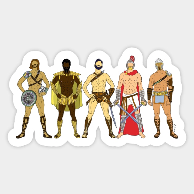 5 Gladiators and Warriors Sticker by notsniwart